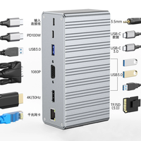 Nouvelle conception Hub USB Por 13-en-1 Station d'accueil USB-C de bureau Hub d'extension Type-C Port Ethernet Gigabit Hub USB 13 en 1
