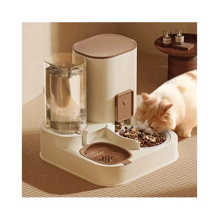 Schwerkraft automatisch 2 in 1 Katzenfutter-Schüssel und Trinkwasserspender für Kätzchen Hund