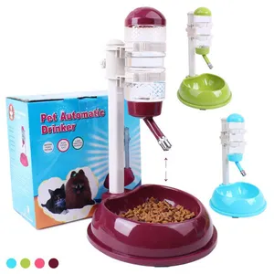 Produttore all'ingrosso ABS staccabile regolabile multi colori del cane pet bevitore automatico mangiare set