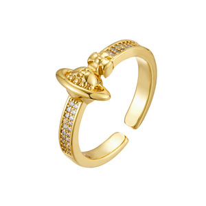 Vivienne Westwood Saturn Open <b>Ring</b> Micro Pave Zircon Adjustable Index <b>Finger</b> <b>Ring</b> Gift Jewelry - Product Image 5