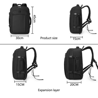 Sac à dos pour ordinateur portable, unisexe, personnalisable, pour les trajets quotidiens, décontracté, grande capacité, extensible, résistant à l'eau, séparation sec/humide