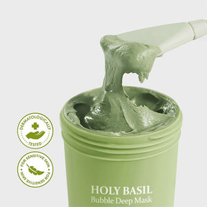 Holy Basil Bubble Deep Mask Paquete de lavado de arcilla suave Hidratante para la eliminación de espinillas faciales Libre de daños - Product Image 3