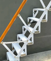Échelle télescopique pliante en aluminium moderne pour intérieur - Portable, extensible, petite taille