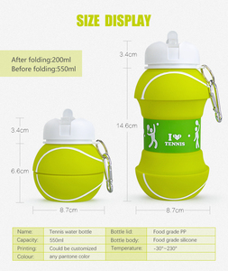 Botella de Agua de Silicona Plegable Personalizada OEM ODM, Reutilizable, Libre de BPA - Product Image 6