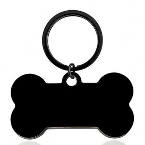 Pet ID Tag Dog Bone Keychain Mirror Polished Stainless Steel Collar Bone Tag Keyring DIY Jewelry Making Accessory Blank <b>Key</b> <b>Ring</b> - Product Image 4