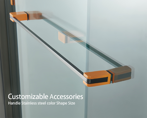 Enceinte <span class=keywords><strong>de</strong></span> <span class=keywords><strong>douche</strong></span> en verre coulissante à trois portes ultra-durable zéro espace au sol requis <span class=keywords><strong>joint</strong></span> étanche en verre trempé <span class=keywords><strong>pour</strong></span> salle <span class=keywords><strong>de</strong></span> bain - Product Image 3