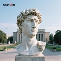 Art abstrait nordique Figure David Statue décoration artisanat Renaissance Sculpture ornements grand marbre David visage Sculpture