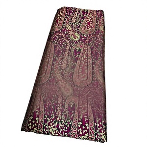 Tela de Seda Jacquard de Lujo con Encaje de Flores, Brocado, Tejido de Punto Premium de Peso Medio, Patrón Floral, para Vestidos de Novia y de Noche - Product Image 1