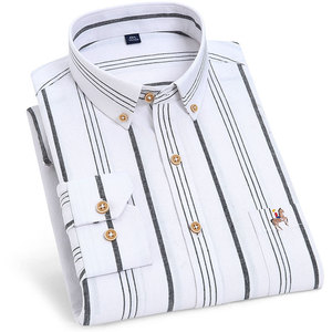 Per B2B colletto con bottone in cotone elastan polsini con colletto fuso dietro giogo freccette dietro orlo curvo da uomo elasticizzato camicia di lusso aziendale - Product Image 1