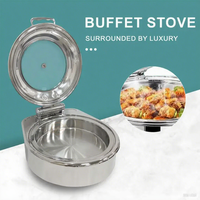 Chauffe-Plat de Luxe 6L en Acier Inoxydable à Alimentation Thermique pour Buffets, Hôtels, Restaurants et Équipements de Cuisine
