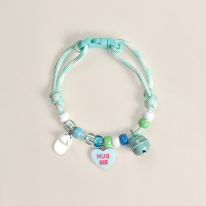 <b>Braided</b> Rope Pet Collar With Colorful Beads And Bell For Small Medium Dogs Cats Breathable Non Constricting Design - Product Image 2