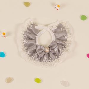 نمط حلو الحيوانات الأليفة الدانتيل سال لعابه منشفة القط القوس الكلب وشاح الصوف البوليستر للجميع بما في ذلك هالوين الشتاء الربيع زينة الحيوانات الأليفة - Product Image 2