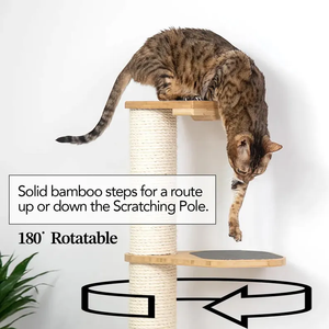 Deluxe Sisal Pole Cat Tower by Catastrophic Creations Juguete interactivo de movimiento de madera Almohadillas de tracción de corcho ODM/OEM Premium para gatos - Product Image 2