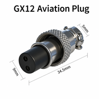 Prise d'aviation GX12 mâle-femelle multi-cores avec broches plaquées argent pour appareils de communication
