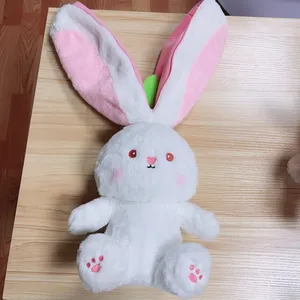 高品質かわいいストロベリーバニーぬいぐるみソフトフリップぬいぐるみウサギ動物赤ちゃんぬいぐるみキッズガールズギフト