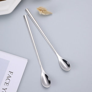 Cuillère à mélanger à long manche en acier inoxydable 304, bâtonnet à café/miel, pour desserts/glaces/gouttes d'eau - Product Image 3