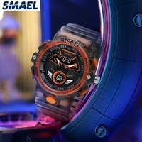 Reloj Deportivo de Cuarzo SMAEL 8085 Estilo G para Hombre, Resistente al Agua 50M, con Pantalla Digital Luminosa y Alarma