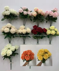 Bouquets de fleurs de roses bouquets décorations de mariage pièce maîtresse Arrangement floral soie artificielle Rose Bouquet décor à la maison - Product Image 2