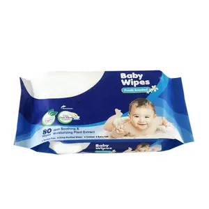 ECO Biodegradable 80Pcs/ Pack Soft Bamboo Fiber Skin-Friendly Vitamin E Aloe Wet Wipes For Baby
