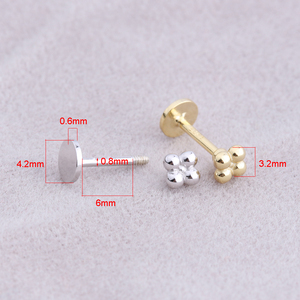 Joyas para el cuerpo Pendientes planos Labret Piercing Helix Pendientes de cartílago labial - Product Image 2