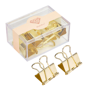 32mm gold color binder clips glitter metal binder clips with custom logo