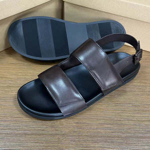 Nouvelles sandales de plage et de sport d'extérieur 2025 – Chaussures plates en cuir de haute qualité, tendance, antidérapantes, style décontracté pour hommes - Product Image 3