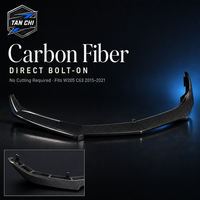 3 pièces de séparateurs de pare-chocs avant en fibre de carbone de style PSM pour Mercedes Benz Classe C W205 C63 AMG 4 portes 2015-2021