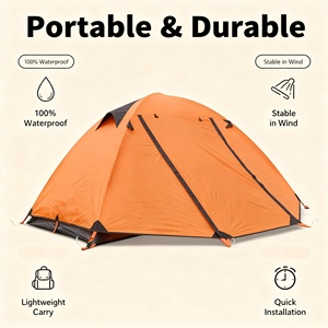 Carpa de senderismo y camping impermeable de doble capa para una habitación con refuerzo diagonal, compatible con OEM/ODM, para dos personas, para las cuatro estaciones, 1500-2000 mm - Product Image 3