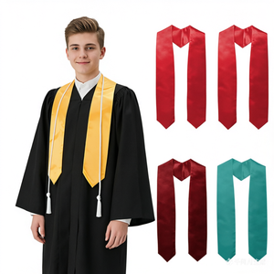 Fascia da Cerimonia <span class=keywords><strong>per</strong></span> Uomo <span class=keywords><strong>per</strong></span> Scuole <span class=keywords><strong>Medie</strong></span>, Superiori e Università, Tinta Unita, Premio d'Onore, Sciarpa in Raso - Product Image 1
