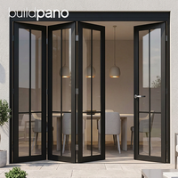 Porte pliante en verre et aluminium de style rétro de luxe, pour villa, jardin, maison, cloison intérieure, cuisine, portes pliantes