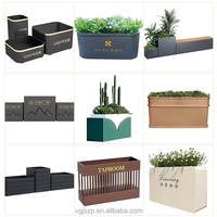 Pot de fleurs moderne personnalisé en fer chromé résistant à la corrosion, plateau pour plantes d'aéroport, pour jardin extérieur, maison, en métal