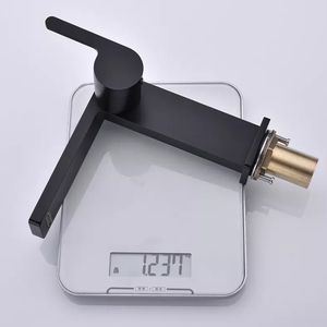 SANIPRO-grifos de latón para lavabo de baño, mezcladores de agua fría y caliente de estilo europeo, diseño creativo y moderno, color negro mate - Product Image 6