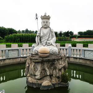 งานแกะสลักหินแกรนิตจีนรูปพระคุศติการ์บาห์ พระโพธิสัตว์จิโซ พระพุทธรูปทิเบต รูปปั้นทองสัมฤทธิ์ - Product Image 2