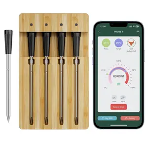 4 Sonden Wireless BBQ Fleisch thermometer mit großer Reichweite zum Grillen von Grill öfen