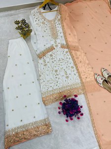 Conjunto Kurti Plazzo con Dupatta de 2.2m, Diseño Festivo Especial, Ropa Étnica Premium para Mujer, Estilo Tradicional, Venta al Por Mayor - Product Image 3