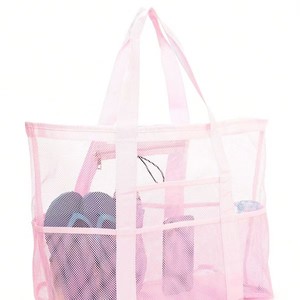 Unisex grande estate maglia spiaggia Tote Bag <span class=keywords><strong>da</strong></span> donna <span class=keywords><strong>da</strong></span> <span class=keywords><strong>viaggio</strong></span> all'aperto organizzatore di stoccaggio con due maniglie chiusura aperta per lo Shopping - Product Image 3
