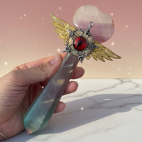 Sceptre en cristal naturel, pointe de cristal, artisanat en cristal, guérison spirituelle, quartz, fluorite, guérison par le reiki, baguette magique, décoration de la maison