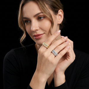 925 Silver Plated Heart <b>Ring</b> Men Women Diamond Claw Setting Hip Hop Bling Jewelry Fashion <b>Finger</b> <b>Ring</b> - Product Image 1