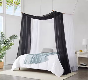 Vente en gros de rideaux de <span class=keywords><strong>lit</strong></span> modernes en mousseline de soie 140*550cm rideau à baldaquin pour la décoration de la chambre à coucher - Product Image 6
