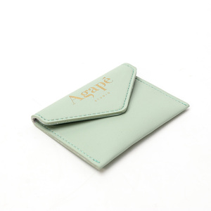 Luxury Green Printed Wholesale Leather Jewelry Pouch Magnet Closure Jewelry Gift Bag