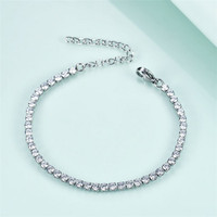 Bracelet de tennis en zircon en acier inoxydable simple pour accessoires de mode pour femmes