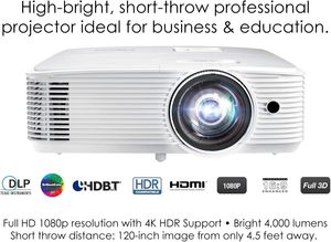 Optoma EH412ST professionale 1080P <span class=keywords><strong>proiettore</strong></span> Super luminoso 4000 lumen altoparlante incorporato <span class=keywords><strong>portatile</strong></span> <span class=keywords><strong>per</strong></span> <span class=keywords><strong>presentazioni</strong></span> aziendali - Product Image 5
