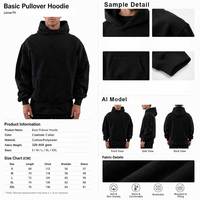 Sweat à Capuche Homme en Coton Lourd de Qualité avec Impression en Relief, Surdimensionné, Personnalisé, Vente en Gros