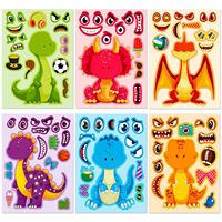 Stiker Wajah Kartun Tahan Air Buat Sendiri Hewan Buat Stiker Anda Sendiri untuk Perlengkapan Pesta Anak