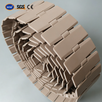 Chaîne modulaire latérale flexible à lamelles plates en plastique acétal POM LF 821-K1200 pour convoyeur de table, pour ligne de mise en conserve, à fonctionnement stable