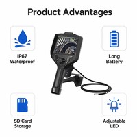 Endoscope vidéo industriel HD, boroscope avec écran IPS de 5,1 pouces, sonde articulée à 360°, étanche IP67, système modulaire de 1,8 à 8,0 mm