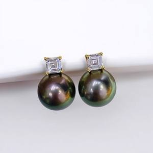 Accessoires en perles WENCHI DIY, plateau vide pour boucles d'oreilles en argent S925 avec perles de 9 à 11 mm, bijoux de mode, pince d'oreille, modèle 10892, emballé dans un sac - Product Image 1