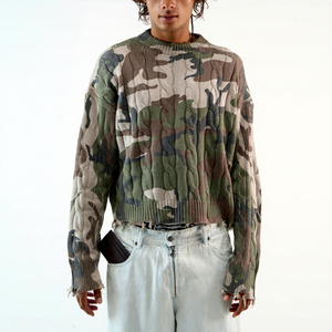 Maglioncino Oversize invernale <span class=keywords><strong>in</strong></span> <span class=keywords><strong>cotone</strong></span> mimetico lavorato a maglia maglione <span class=keywords><strong>da</strong></span> <span class=keywords><strong>uomo</strong></span> con scollo a girocollo <span class=keywords><strong>da</strong></span> <span class=keywords><strong>uomo</strong></span> maglioni <span class=keywords><strong>in</strong></span> maglia mimetica - Product Image 1