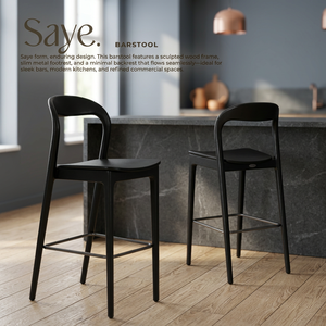 Modern Luxury Solid Wood <b>Bar</b> <b>Stool</b> Nordic <b>Backrest</b> Metal Footrest Steady Counter Height Chair for Cafe Restaurant Living Room - Product Image 3