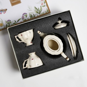 Best Selling European Retro 8pcs Coffee <b>Set</b> with Floral Pattern for <b>Gifts</b> - Product Image 3
